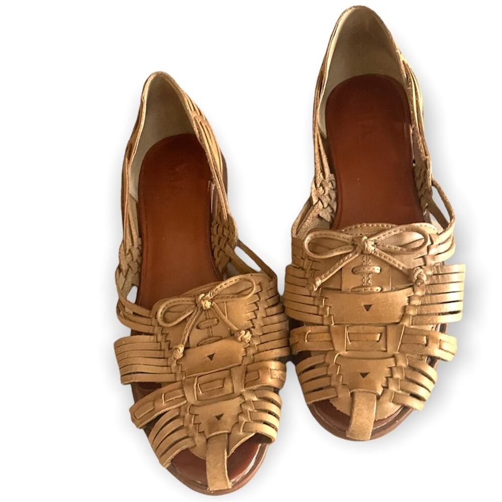MIA Woven Leather Sandals Huarache with bow 6.5